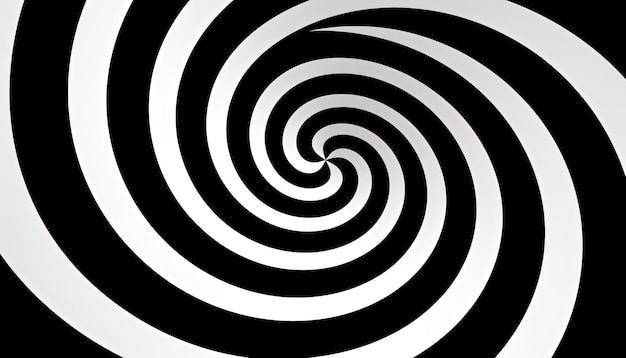 schwarz-weißer kreisförmiger Raum mit einem Spiral-Effekt im Stil der Pop-Art-Bilder