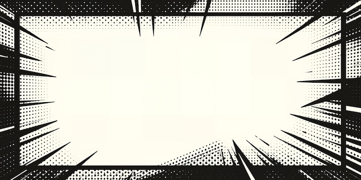 Foto schwarz-weißer rahmen im comic-stil