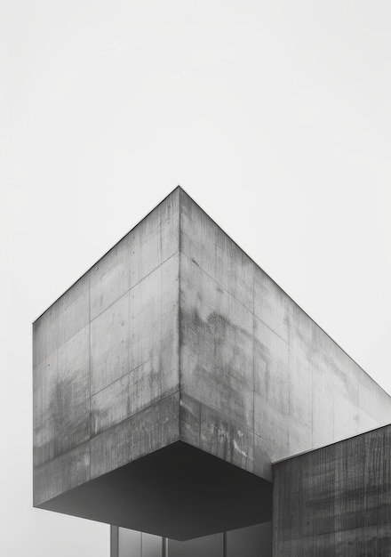 Foto schwarz-weißes betonäußeres eines modernen gebäudes