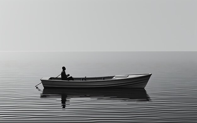 schwarz-weißes Boot auf dem Wasser