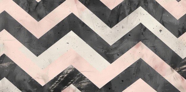 Schwarz-weißes Chevron-Muster auf rosa Hintergrund
