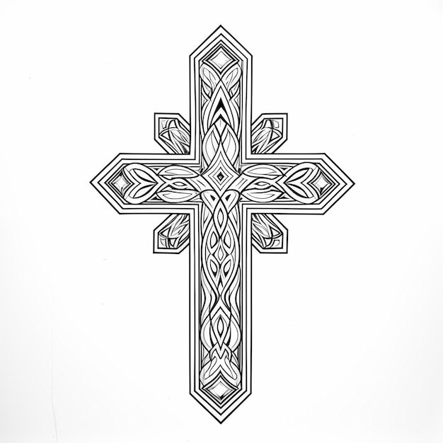 Foto schwarz-weißes kruzifix im gotischen stil