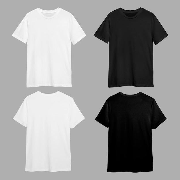 Schwarz-weißes T-Shirt-Design-Element-Remix-Set