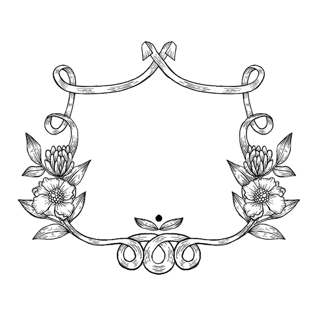 Schwarzblatt png-Rahmen botanische Illustration durchsichtiger Hintergrund