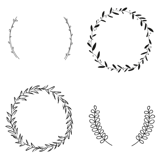 Schwarzblattrahmen-Set durchsichtig png