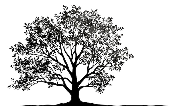Schwarze Baum-Silhouette isolierter Hintergrund schwarzer Baum-Clip-Art