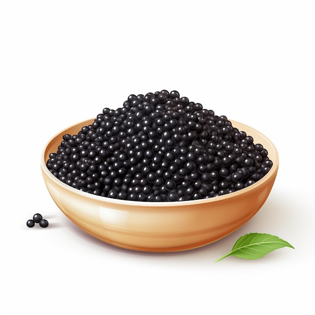 schwarze Beeren in Holzschale