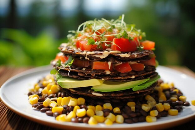 Schwarze Bohnen und Mais Fiesta Burger