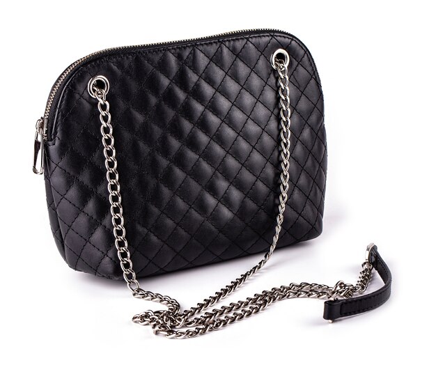 schwarze Damenhandtasche mit Kette