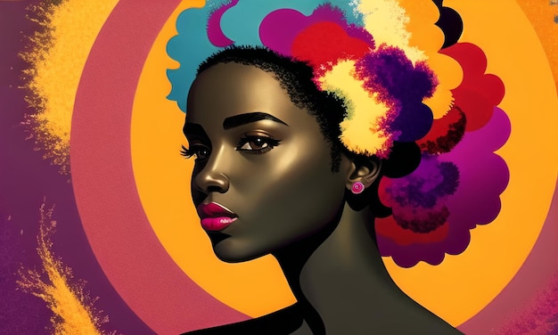 Schwarze Frau Porträt abstrakte Kunst mächtige Dame Ermächtigung schwarze Leben sind wichtig