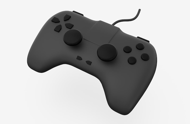 Schwarze Joystick-Gamepad-Spielekonsole oder Gamecontroller Symbol für Computerspiele