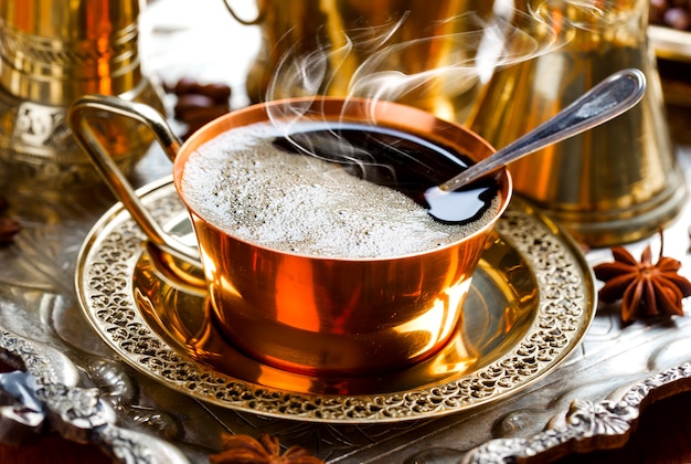 Schwarze Kaffeebohnen auf einem alten Hintergrund