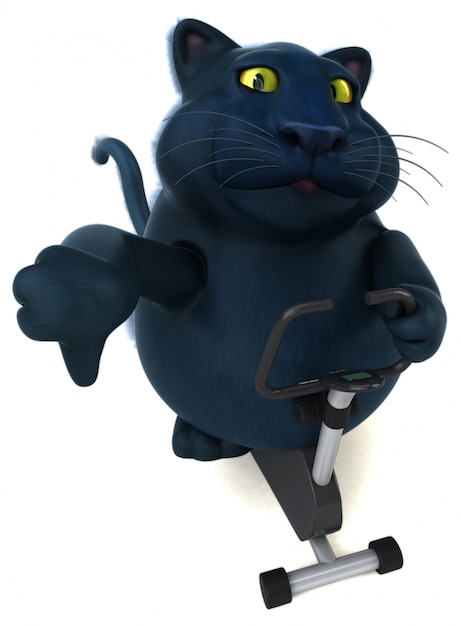 Schwarze Katze 3D-Illustration