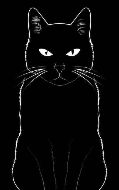 Schwarze Katze auf einem schwarzen Hintergrund