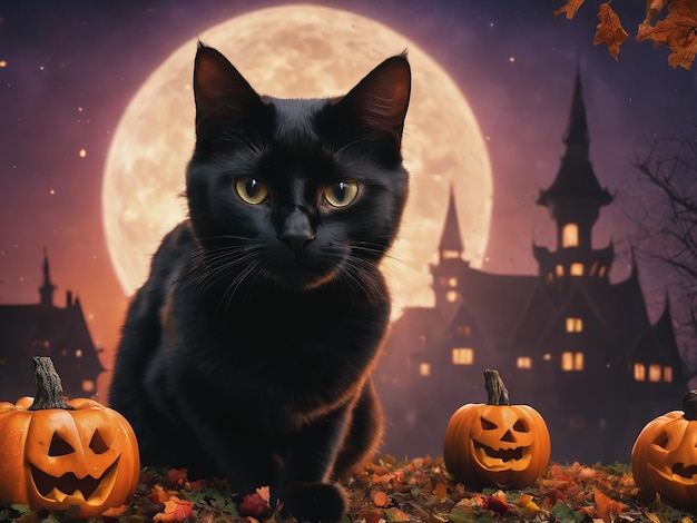 Schwarze Katze Halloween