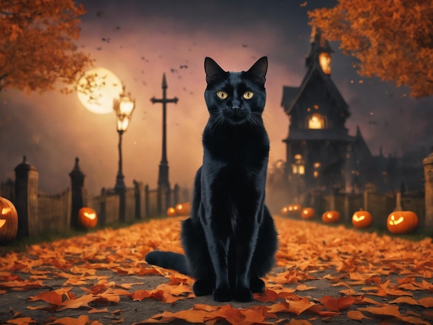 Schwarze Katze Halloween