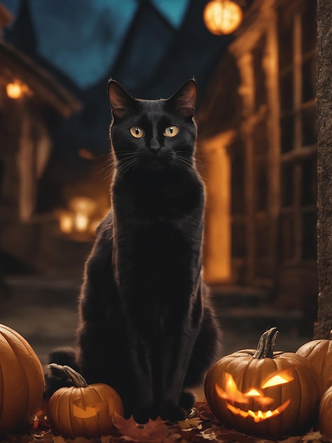 Schwarze Katze Halloween