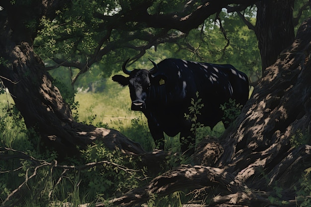 Schwarze Kühe, Sommervieh auf der Weide