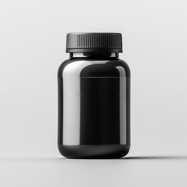 schwarze Kunststoff-Pillendose-Vorlage, Vitamin-Ergänzungsflaschen-Modell