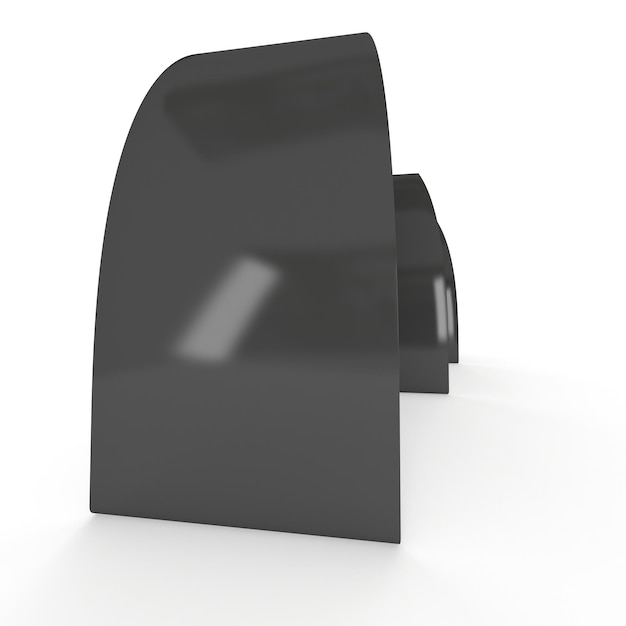 Schwarze Papierzeltkarte 3D-Rendering