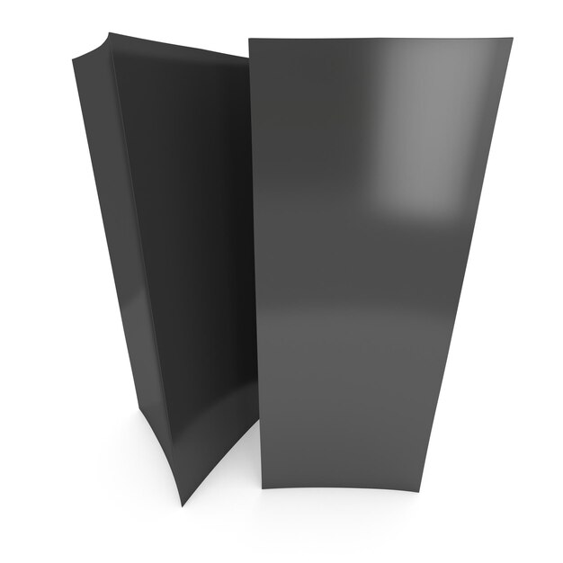 Schwarze Papierzeltkarte 3D-Rendering