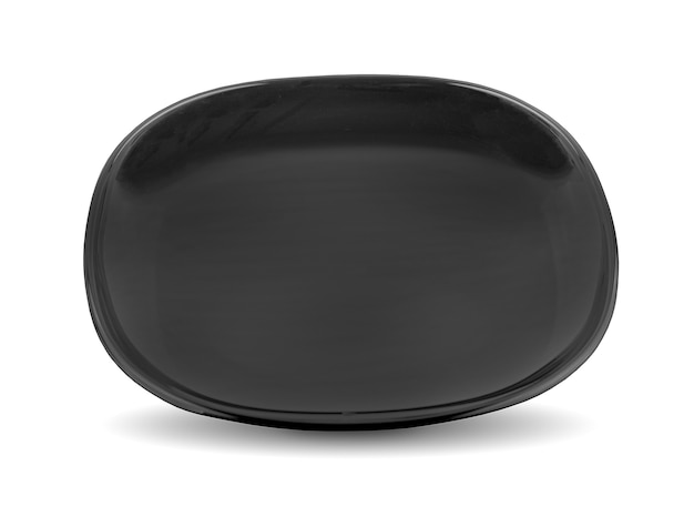 Schwarze Platte lokalisiert auf einem weißen Hintergrund