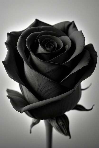 Foto schwarze rose wassertropfen