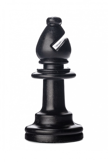 Schwarze Schachfigur lokalisiert auf Weiß