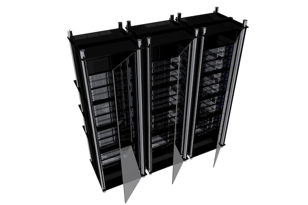 Foto schwarze server-racks