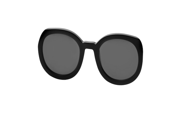 Schwarze Sonnenbrille auf weißem Boden
