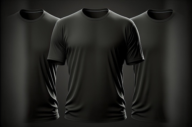 Schwarze T-Shirts mit Kopierbereich Hergestellt von AIKünstliche Intelligenz