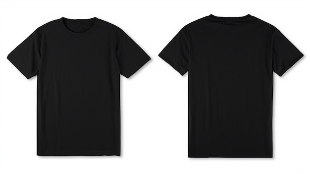 Schwarze T-Shirts mit Rücken und Rückseite und der Rückseite des Hemdes