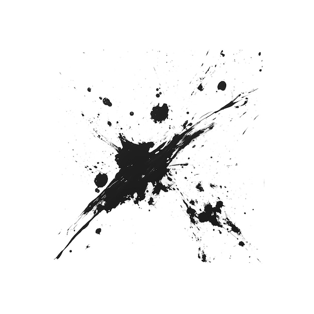 Schwarze Tinte spritzt auf einem isolierten Hintergrund