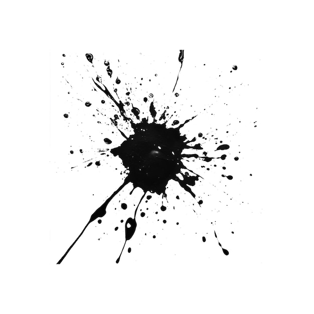 Schwarze Tinte spritzt auf einem isolierten Hintergrund