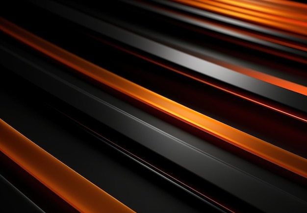 Schwarze und orangefarbene Linien in einem dunklen Raum