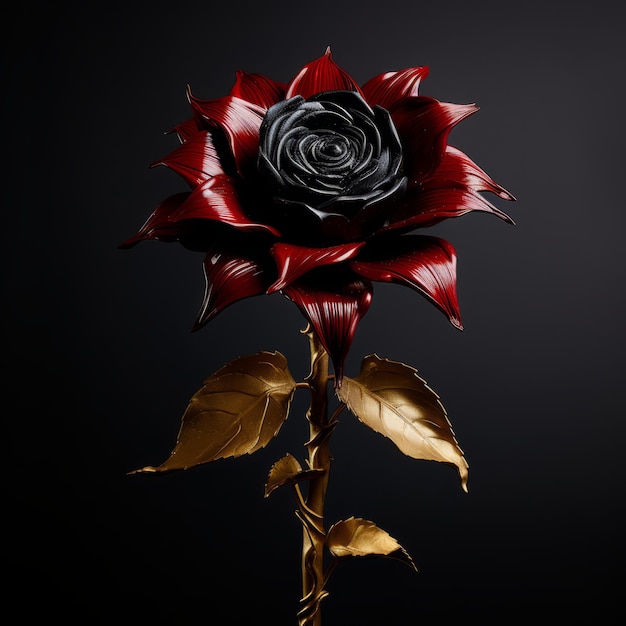 Schwarze und rote goldene Rosen, eine einzigartige Kombination aus Eleganz und Kühnheit