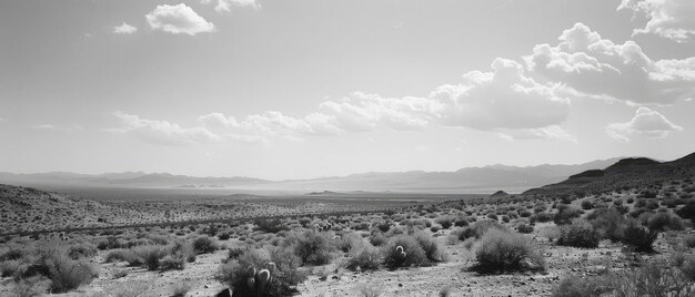 Foto schwarze und weiße wüstenszene
