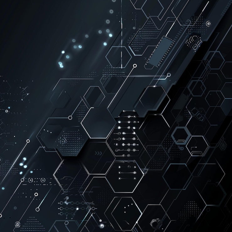 Schwarzer abstrakter Technologie-Hintergrund