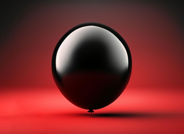 Foto schwarzer ballon auf rotem und schwarzem hintergrund weiß