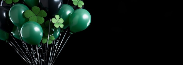 Schwarzer Ballon-Banner für die generative KI des Patricks-Tages