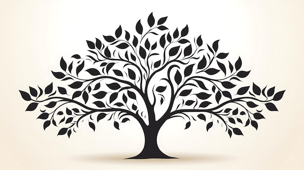 Schwarzer Baum-Silhouette, isolierter Hintergrund, schwarzer Baum-ClipArt