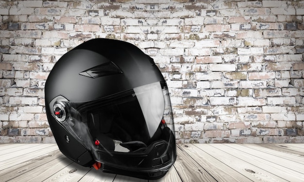 Schwarzer Bikerhelm