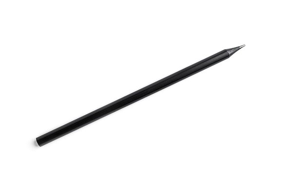 Schwarzer Bleistift auf weißem Hintergrund. Hochwertiges Foto