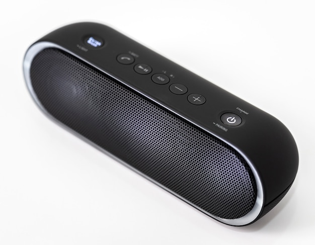 Schwarzer Bluetooth-Lautsprecher mit Lichtern