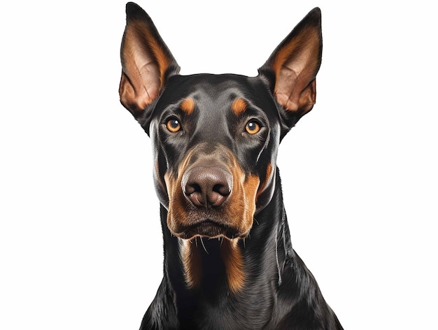 Foto schwarzer dobermannhund