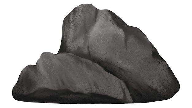 Schwarzer Fels-png-Aufkleber Natur-Illustration durchsichtiger Hintergrund