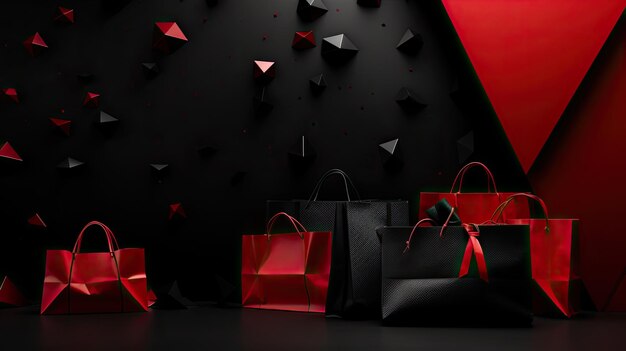Schwarzer Freitag-Hintergrund, schwarzes und rotes Geschenk