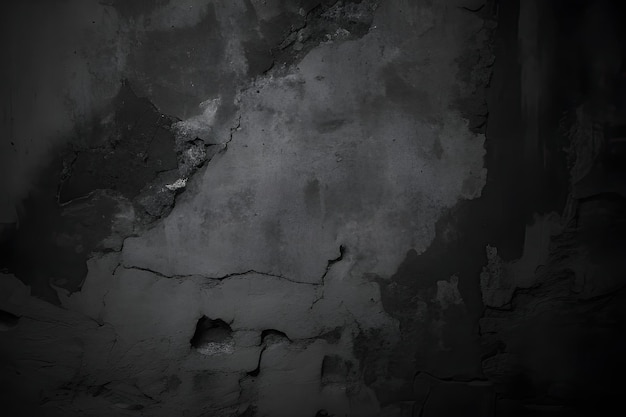Schwarzer Grunge-Hintergrund für Design Alte raue Betonwand mit Rissen
