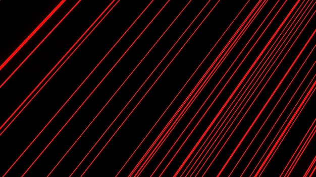 Schwarzer Hintergrund Design rote dünne Linien in der Abstraktion bewegen sich langsam in verschiedene Richtungen
