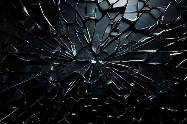 Schwarzer Hintergrund mit gebrochener Glasstruktur